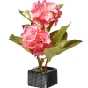 National Tree Company 10 in. Spring Potted Pink Hydrangeas Flower Pot with Leafy Greens