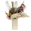 National Tree Company 31 in. Spring Potted Plant Table Decoration with Fern Branches, Hydrangea Blooms