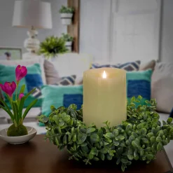 National Tree Company 16 in. Spring Table Wreath with Button Leaf