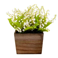 National Tree Company 10 in. Spring White Lily-of-the-Valley Flowers in Wood Box