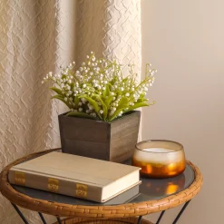 National Tree Company 10 in. Spring White Lily-of-the-Valley Flowers in Wood Box