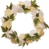National Tree Company 24 in. Spring White Peony Wreath