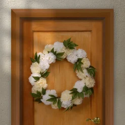 National Tree Company 24 in. Spring White Peony Wreath