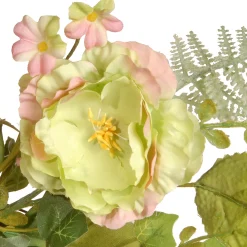 National Tree Company 22 in. Spring Wreath with Assorted Flowers, Fern Fronds, and Leafy Greens