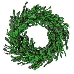 National Tree Company 18 in. Spring Wreath with Boxwood Flowers, Flowing Green Stems
