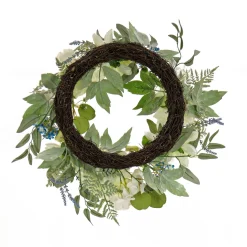 National Tree Company 24 in. Spring Wreath with Dahlia, Peony, and Hydrangea Blooms