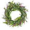 National Tree Company 22 in. Spring Wreath with Eucalyptus Leaves, Lavender, Flowing Green Stems