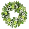 National Tree Company 24 in. Spring Wreath with Rose and Anemone Blooms