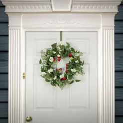 National Tree Company 22 in. Spring Wreath with Strawberries, Petunia Blooms, and Leafy Greens