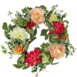 National Tree Company 22 in. Spring Wreath with Tulip, Poppy, and Buttercup Blooms