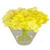 National Tree Company 8 in. Spring Yellow Hydrangea Bouquet in Glass Vase