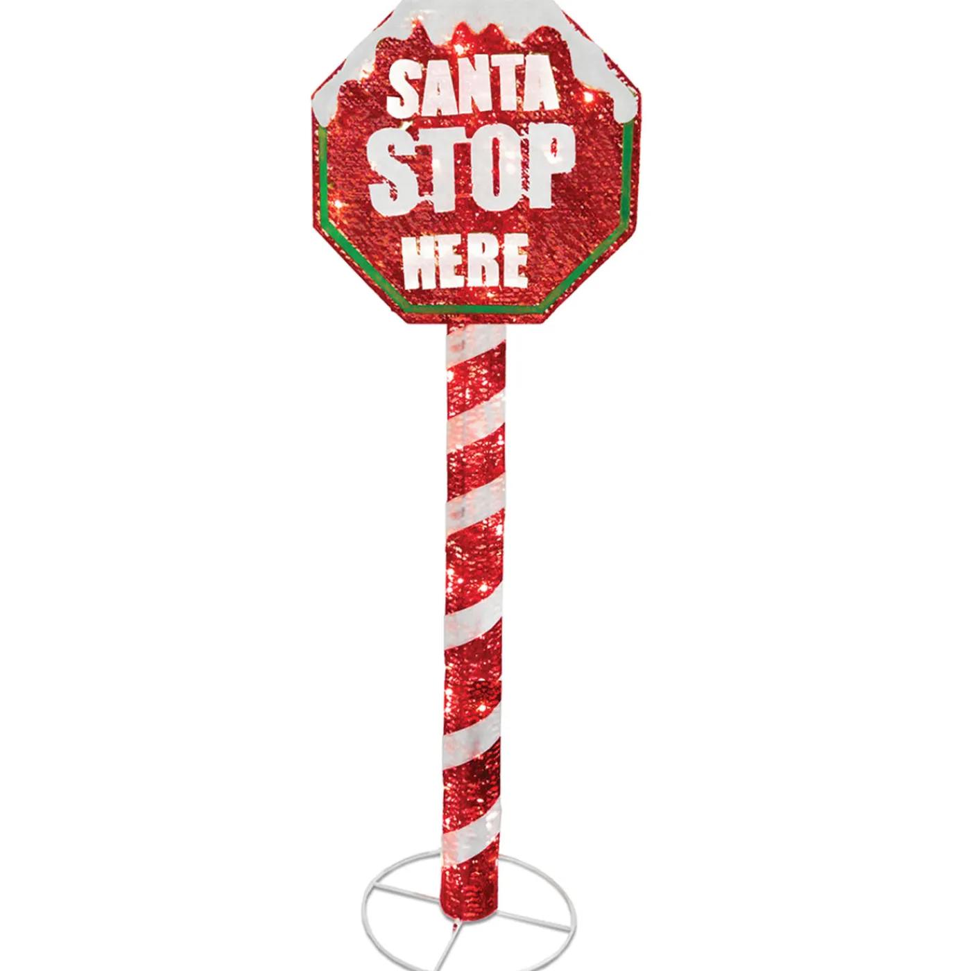 National Tree Company 60 in. Stop Sign Decoration with LED Lights