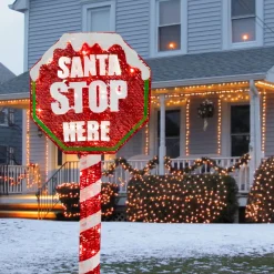 National Tree Company 60 in. Stop Sign Decoration with LED Lights
