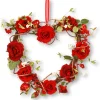 National Tree Company 20 in. Valentine's Floral Heart Red Roses Wreath