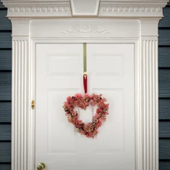 National Tree Company 16 in. Valentine's Flower Blooms Floral Heart Wreath