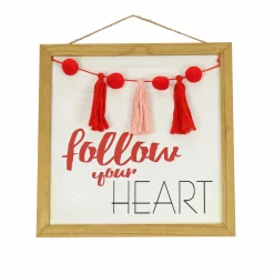National Tree Company 13 in. Valentine's 'Follow Your Heart' Hanging Wall Decoration