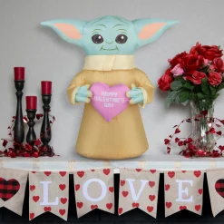 National Tree Company 20 in. Valentine's Inflatable Baby Yoda