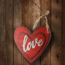 National Tree Company 14 in. Valentine's Wooden Heart Hanging Decoration