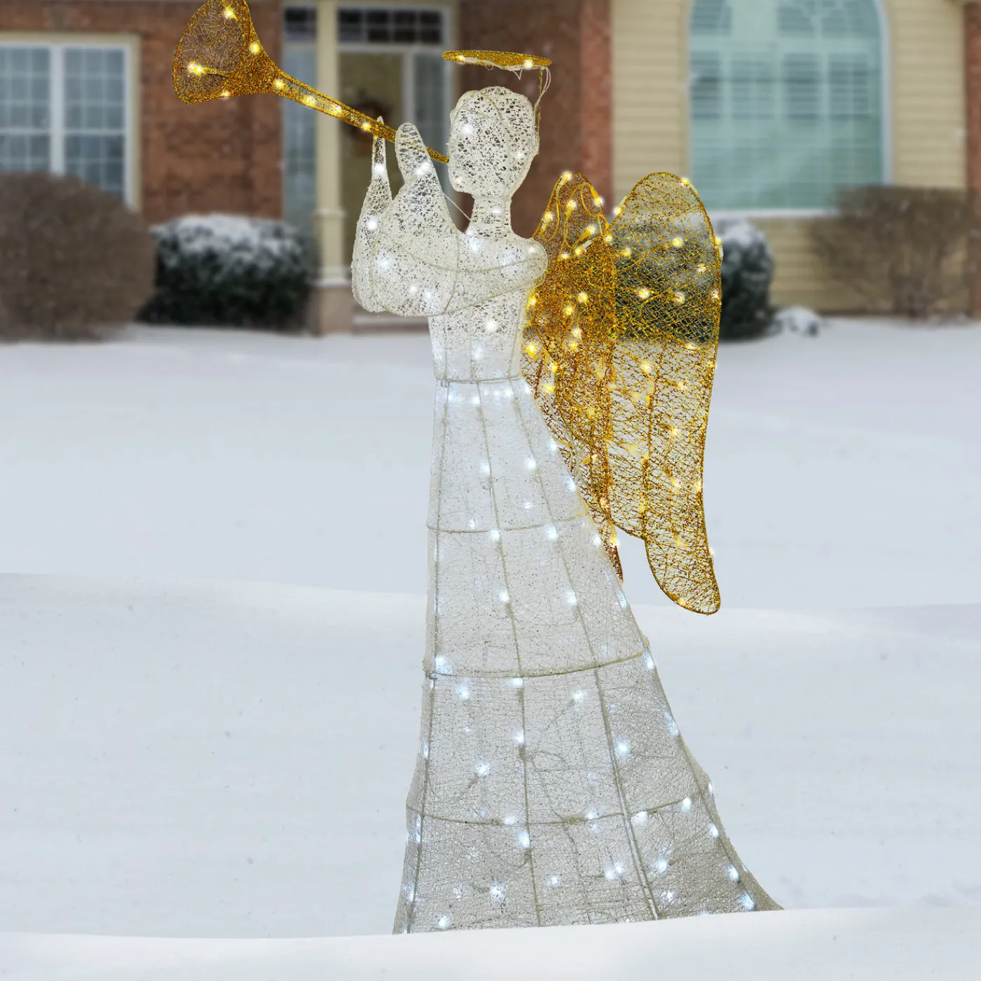 National Tree Company 60 in. White Angel Decoration with LED Lights