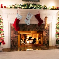 National Tree Company 18 in. White Merry Christmas Stocking with Snowflakes
