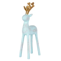 National Tree Company 9 in. Woodgrain Reindeer Decor, Blue