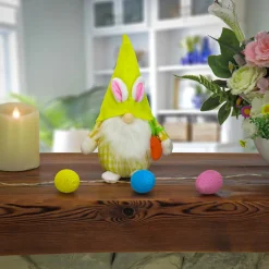 National Tree Company 11 in. Yellow Easter Bunny Gnome Table Decoration