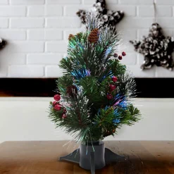 National Tree Company 18 in.Pre-Lit Fiber Optic Crestwood Tree