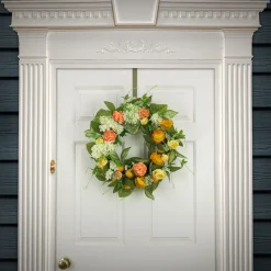 National Tree Company 24 in.Spring Wreath with Lemons, Hydrangeas, and Buttercups