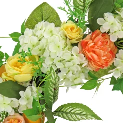 National Tree Company 24 in.Spring Wreath with Lemons, Hydrangeas, and Buttercups