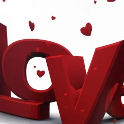 National Tree Company 2 Piece Valentine's 'LOVE' Tin Pots Decorated with Red Hearts