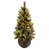 National Tree Company 4ft. Glittery Crestwood Spruce Entrance Tree with Clear Lights