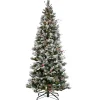 National Tree Company 9ft. Pre-Lit Snowy Bedford Pine Hinged Tree with PowerConnect Clear Lights