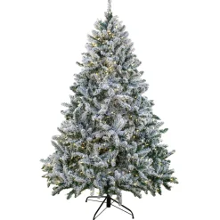National Tree Company 9ft. Pre-Lit Snowy Hudson Hinged Tree with PowerConnect Warm White LED Lights