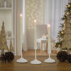 National Tree Company HGTV Home Collection Flameless Heritage Candle Set, White Base
