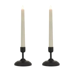 National Tree Company HGTV Home Collection Flameless Heritage Candle Pair, Black Base