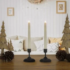 National Tree Company HGTV Home Collection Flameless Heritage Candle Pair, Black Base