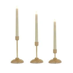 National Tree Company HGTV Home Collection Flameless Heritage Candle Set, Natural Base