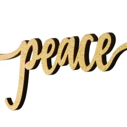 National Tree Company 6-Piece Christmas Place Setting Message Decor, Curly Script Writing In Gold, 10 in