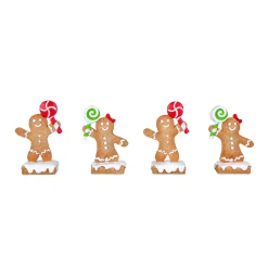 National Tree Company 4-Piece Gingerbread Cookie Card Holders