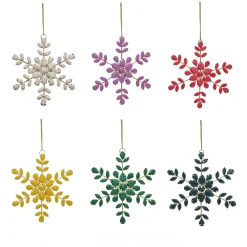 National Tree Company 6-Piece HGTV Home Collection Beaded Snowflake Ornaments
