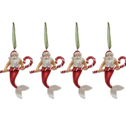 National Tree Company 4-Piece HGTV Home Collection Santa Merman Ornaments