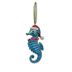 National Tree Company 4-Piece HGTV Home Collection Teal Seahorse Ornaments