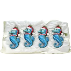 National Tree Company 4-Piece HGTV Home Collection Teal Seahorse Ornaments
