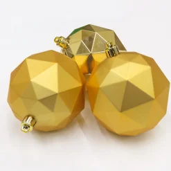 National Tree Company 6-Piece Shatterproof Geometric Gold Ornaments