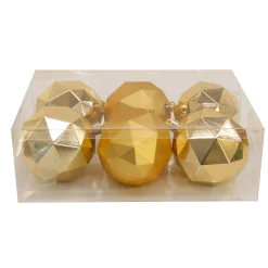 National Tree Company 6-Piece Shatterproof Geometric Gold Ornaments