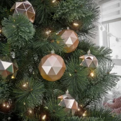 National Tree Company 6-Piece Shatterproof Geometric Silver Ornaments