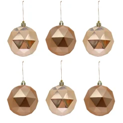 National Tree Company 6-Piece Shatterproof Geometric Silver Ornaments