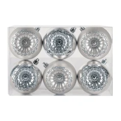 National Tree Company 6-Piece Shatterproof Glittering Silver Ornaments