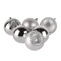 National Tree Company 6-Piece Shatterproof Glittering Silver Ornaments