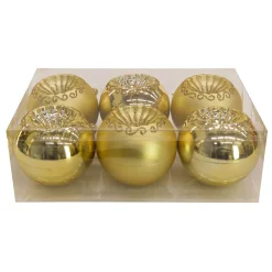 National Tree Company 6-Piece Shatterproof Glittering Gold Ornaments